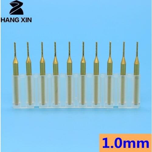 1.0mm 1.1mm Titanium Milling Cutter 10PCSPCB Carbide Tool CNC Router Wood Bit Printed Circuit Board Corn End Milling Cutter
