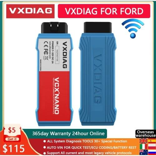 VXDIAG VCX NANO For Ford For Mazda OBD2 Diagnostic Tool 2 in 1 V119 V114 WiFi Scanner For Mazda PCM, ABS,Programming 5.0