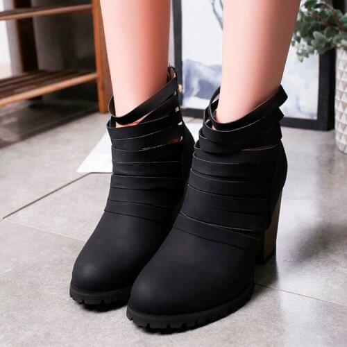 Heels Womens Boots Nubuck Zip Pointed Toe Retro Fashion Autumn Ankle Boots heel Winter Shoes Women