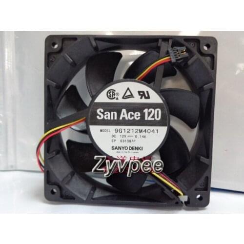 120mm Power Case Cooling San Ace 120 9G1212M4041 DC12V 0.14A 3 Wires 3 Pins Server Fan