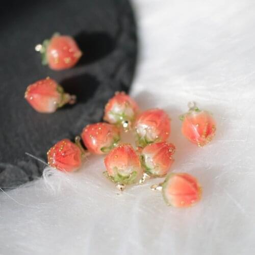 2PCS/set New Pendant Jewelry Accessories Strawberry Shape Earrings Pendants Handmade DIY Charms Jewelry Findings Components