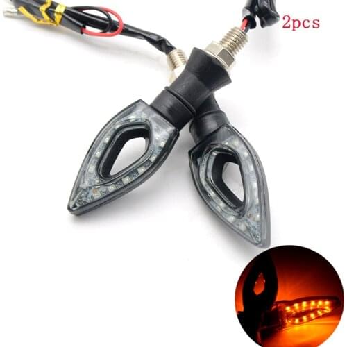 2 x Black Amber Waterproof Motorcycle Moto LED Turn Signal Indicator Blinker Lights Lamp for Honda Yamaha Suzuki Kawasaki Ducati
