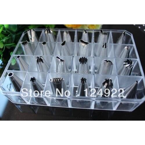 24pcs Stainless Steel Icing Nozzles Pastry Tips Cake Decorating Sugarcraft Tools