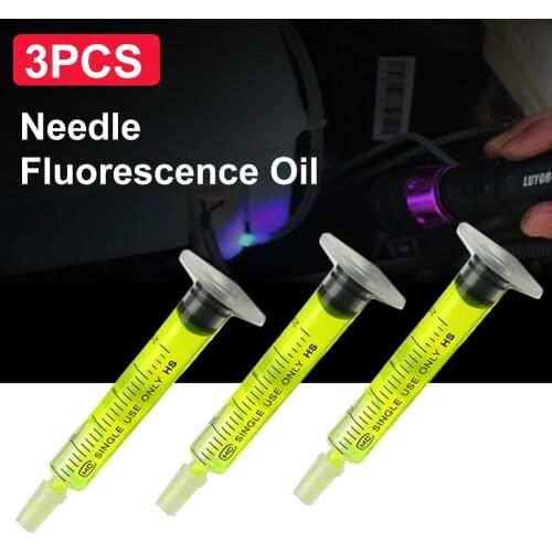 3PC Fluorescence Oil for Detection Of Air Conditioning for Car A/C Pipeline Repair With Fluorescent Detection Leak Test UV Dye