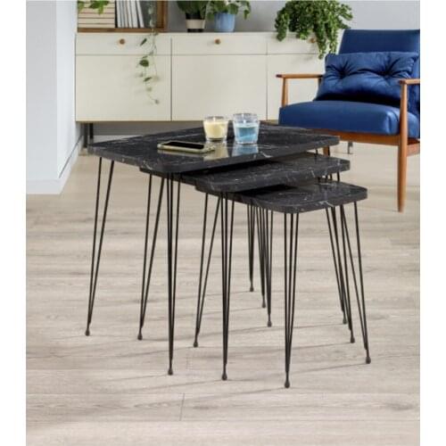 3 Pcs Marble Pattern Computer Tea Coffee Coffee Table Table 2021 Home Decoration