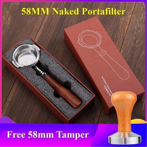 58MM Bottomless Espresso Naked Portafilter for Breville Nuova Expobar Delonghi Coffee Machine Portafilter with Free Tamper(58mm)