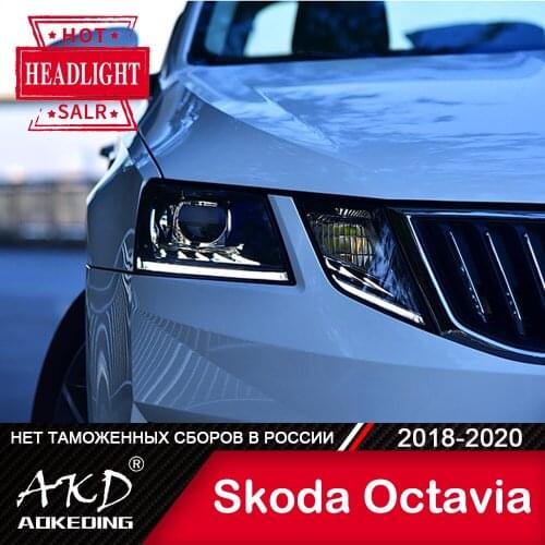 AKD Car Styling Headlights for Skoda Octavia Head Lamp 2018-2020 LED Headlight DRL Head Lamp Led Projector Automotive Accessorie