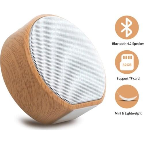 A60 Bluetooth Speaker Portable Wood Stereo Mini Wireless Bluetooth Bass Speaker Hands-Free TF Card Player AUX USB