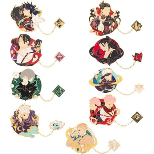 Jujutsu Kaisen Gojo Satoru Ryomen Sukuna Cosplay Bigt Brooch Tassels Lapel Pin Prop Anime Metal Man Woman Pin Props Accessories
