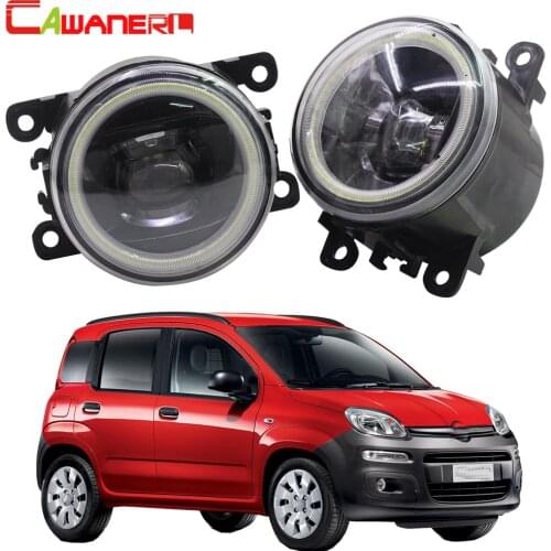 Cawanerl Car H11 LED Lamp 4000LM Fog Light Kit Angel Eye DRL Daytime Running Light 12V Accessories For Fiat Panda 2012 2013