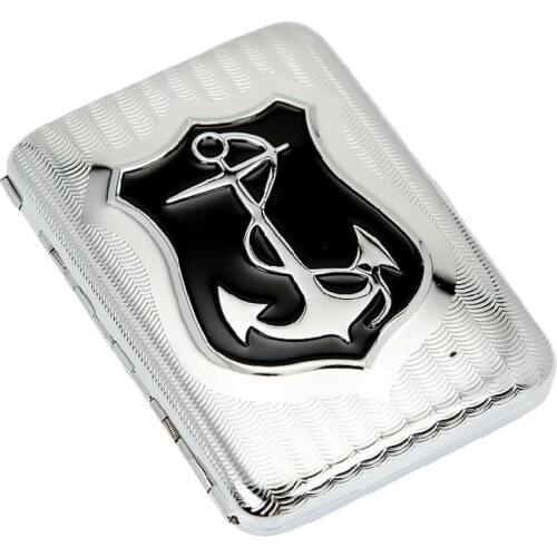 16 cigarette weigh anchor Chrome plated brass cigarette case clip box cigarette box