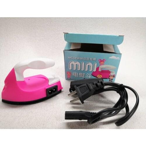 Children Pink Mini Dry Iron for Perler Beads Hama Beads Iron Template Puzzle Pegboards Accessories Kids Craft Plastic Iron