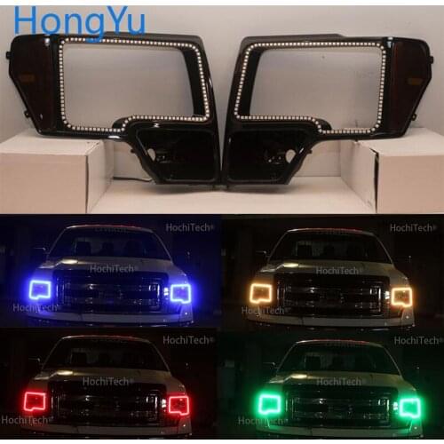 For Ford F-150 F150 2009-2014 Car RGB Multi-Color LED Angel Eyes Halo Ring Light Kit Wireless Remote Control