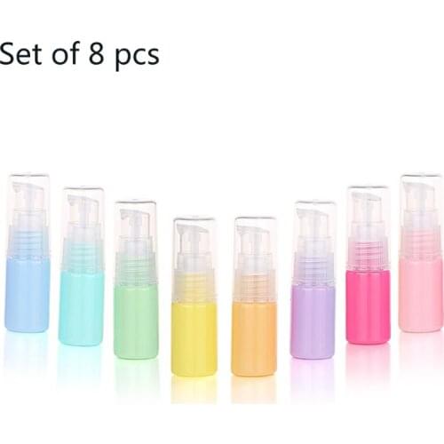 8Pcs 10ml Macaron Candy Color Refillable Empty Bottles Cosmetic Sample Pump Vial Container Cream Lotion Storage Pot