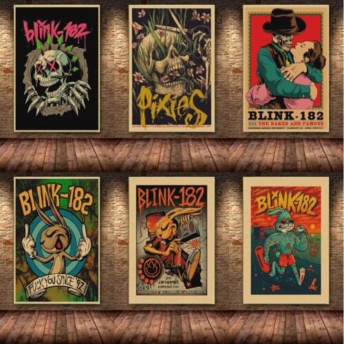 Canvas Painting Picture Wall Decor Blink 182 Rock Band Retro Art Decor European and American Poster for Living Home Decor