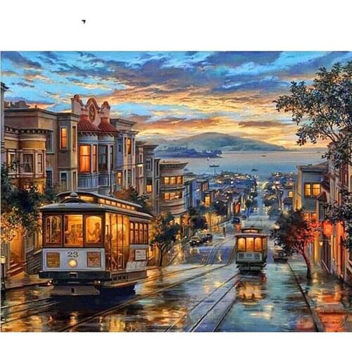 London Transit Paintings By Numbers DIY Pictures Oil Coloring By Numbers Set Gift Drawing By Numbers Canvas Decor New Arrivals
