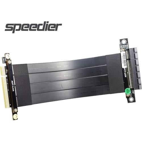 PCI-E x8 To x8 Turn 180 Degree Upright Right Angled Flat Mount Extension Cable PCI Express3.0 8x Extender GPU For 1U 2U Server