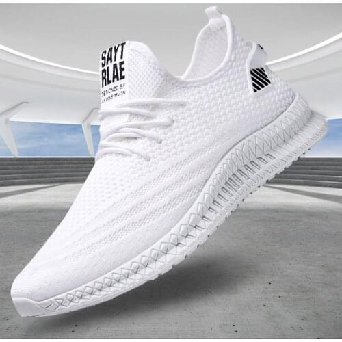 Spring New Men Shoes Sneakers White 2020 Fashion Flat Casual Shoes for Men Mesh Breathable Walking Shoes Sneaker Wholesale Tenis