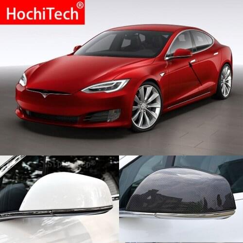 High Quality for Tesla model S 2014 2015 2016 - 2019 100% Real Carbon Fiber Rear View Mirror Cover Side Mirror Caps car styling