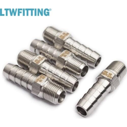LTWFITTING Stainless Steel 316 Barbed Fitting Connector 1/8" Male BSPT x 5/16"(8mm) Hose Barb Fuel Gas Water