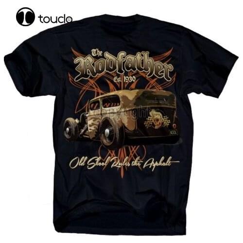 Brand Clothing 2019 Male Brand Clothing Rodfather Hot Rod T-Shirt Rat Rockabilly Vintage Old Skool Skull S-3Xl Route 66 T Shirt