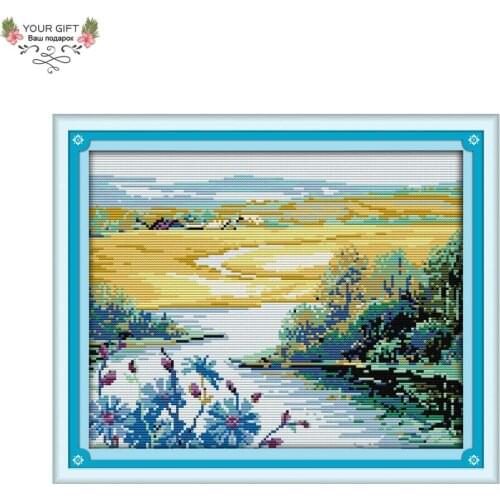 Your Gift F428 14CT 11CT Counted and Stamped Home Decoration Beautiful Spring Season Needlework Embroidery Cross Stitch kits