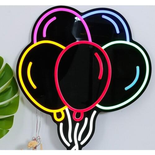 Neon Light COLORFUL BALLOONS Neon Sign Kids Gift Wall Decorations for Birthday Party for Bedroom LivingRoom Home Bar Ca
