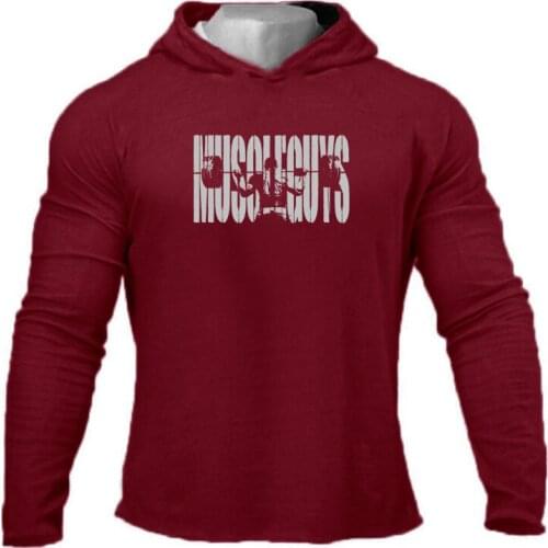 New Sport Shirt Men Fitness Running T Shirts Long Sleeve Hooded Tops Elastic Sportswear Gym Bodybuilding Training T-shirt