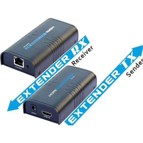 New 120m HDMI Extender Over Ethernet LAN RJ45 CAT5E CAT6 For HD 1080P DVD PS3 up to 120M with Power Adapter