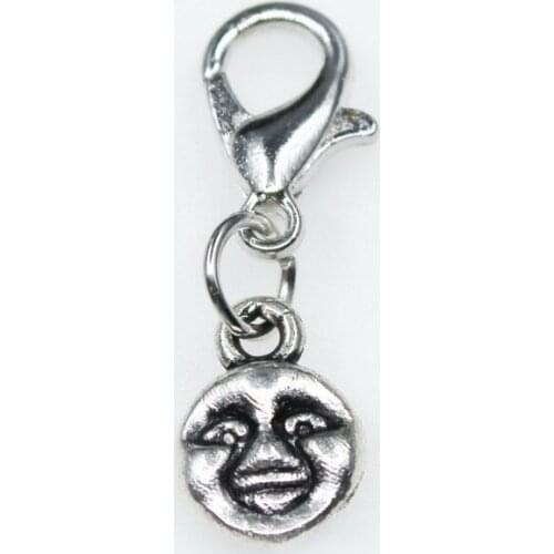 New 20pcs Face Alloy Dangle Charms Lobster Clasp Hanging Charms DIY Bracelet Bangle Jewelry Accessory Charms