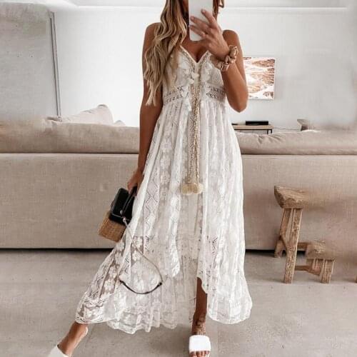 Solid Color Bohemian Long Dress for Women Summer Sleeveless Dress Women Irregular Hem Maxi Dress Beach Dress Vestidos mujer