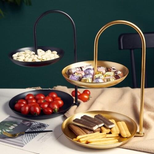 Nordic Style Fruit Tray Double Layer Candy Tray Home Living Room For Party Food Server Display Stand Fruit Candy Dish Shelves
