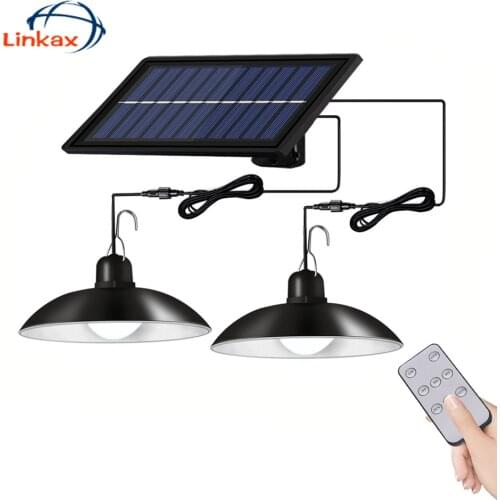 Double Head Solar Pendant Light Waterproof IP65 White / Warm White Light with Line Solar Lamp for Outdoor Camping Garden Yard