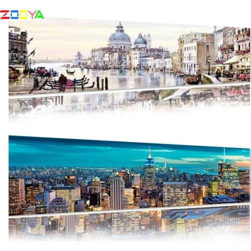 Full Drill Diamond Embroidery Round Drill Cross Stitch Diamond Painting Beach City Landscape New 3D Mosaic Home Decoration Lx162