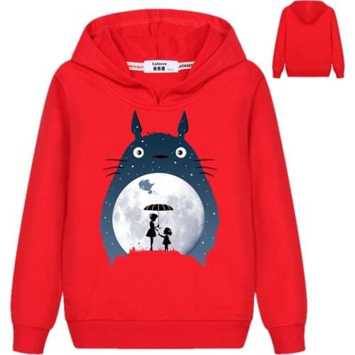 Boys Girls Totoro Sweatshirt Anime 3D Printed Totoro Cartoon Hooded Sweatshirt Pullover Hoodies Thin Basic Coat for Kids