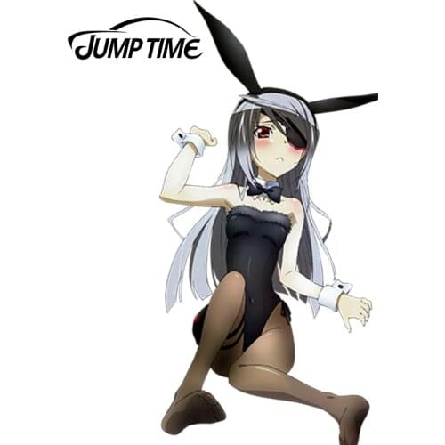 JumpTime 13cm x6.4cm 3D Sexy Bunny Girl Anime Infinite Stratos Vinyl Wrap Sexy Beauty Laura Bodewig Car Decal Sticker Waterproof