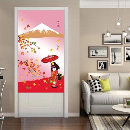 Japanese-Style Cartoon Door Curtain Kitchen Bathroom Partition Curtain Bedroom Hanging Curtain Feng Shui Curtain