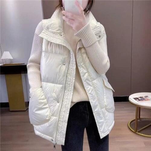 Womens Korean Style Solid Sleeveless Winter Keep Warm Winter Vest Coat Single Breasted Women Short Thick Fashion Outwear X375
