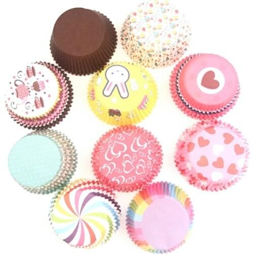 100PCS/Set Muffin Cupcake Paper Cups Cake Forms Cupcake Liner Baking Muffin Box Cup Case Party Tray Cake Mold Decorating Tools