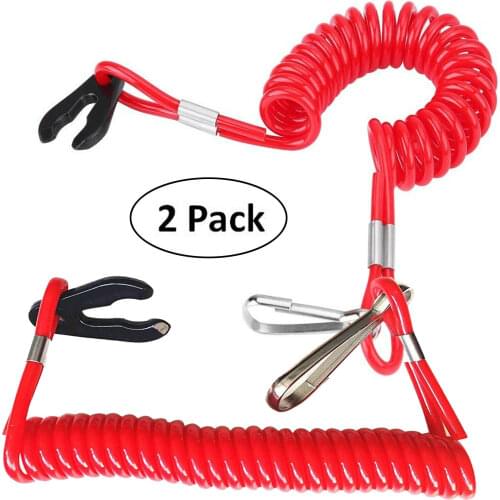 2× Jet Ski Outboard Eng Motor Kill Switch Safety Lanyard Key Tethers Yamaha PWC