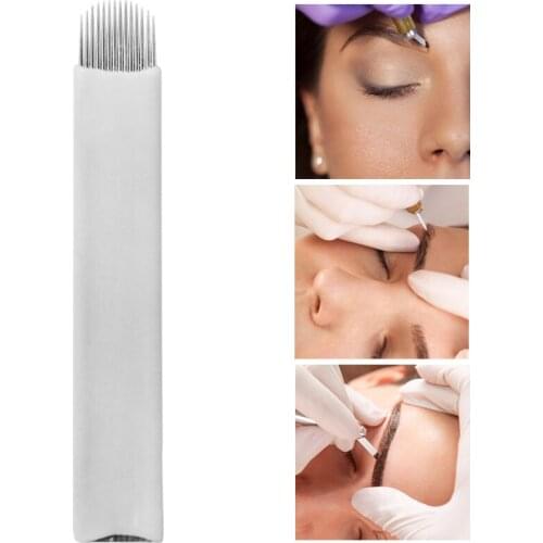 Tattoo Needles Microblading Blades 50pcs U Blase Disposable Sterilized Tattoo Supply Professional Eyebrow Lip Permanent Makeup