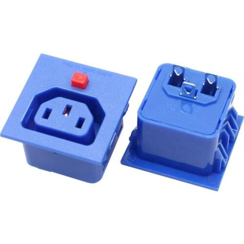AC 250V 16A 20A IEC 320 C13 Panel Mount Plug Adapter Power Connector Socket Anti Falling Button3 Pins PDU Power Plug Socket