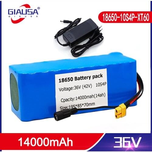 GIAUSA36V 14ah Lelectric bicycle battery pack 18650 Li-Ion Battery High Power 42V Motorcycle Scoote XT60 Plug