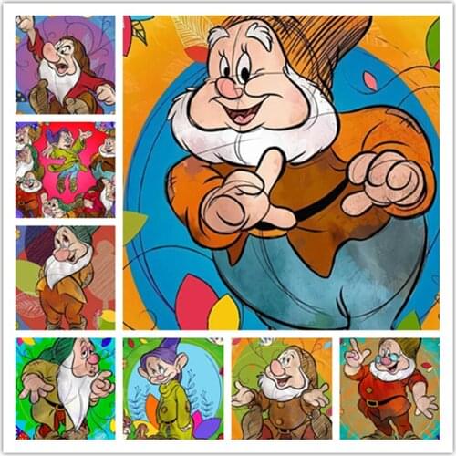 Disney Diamond Painting 5D DIY Cartoon Seven Dwarfs Series Cartoon Sticker Diamond Embroidery Handmade Decoration