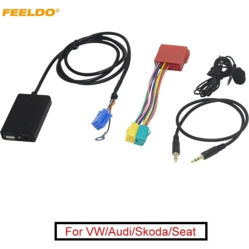 FEELDO Car Digital CD Changer USB/AUX/MIC/Bluetooth Media Player For VW/Audi/Skoda/Seat(1990s~2000s)