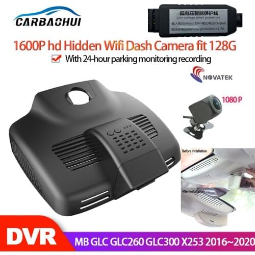Car DVR Wifi Video Recorder Dash Cam Camera For Mercedes Benz GLC GLC260 GLC300 X253 2016~2020 Deluxe Night vision full hd 1600P