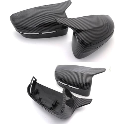 2Pcs Black Side Mirror Cover Cap Rearview Cap Shell For BMW 5 series G30 G38 17-18 only for left hand drive