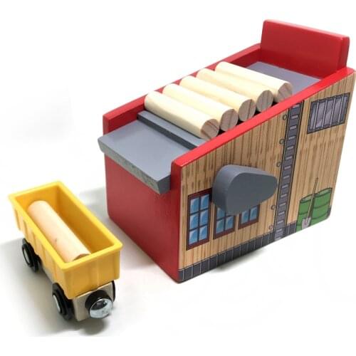 P1 wooden toy train track scene accessories timber loader wooden education train children toy children track toy