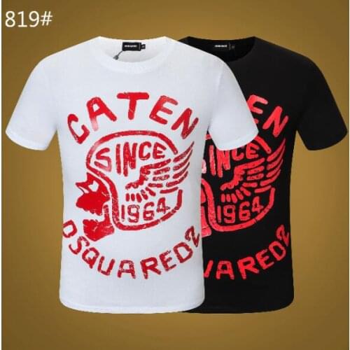 Dsquared2 classic Italian brand Streetwear casual men/woman skull print O Neck Short Sleeve shirts t shirts male clothing