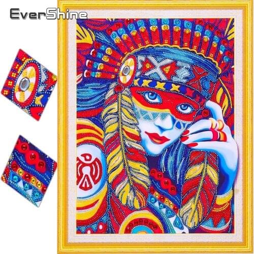 EverShine Diamond Embroidery Girl Special Shaped Diamond Painting Portrait Crystal Painting Diamond Mosaic Cross Stitch Full Set